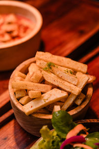 Close-up of food on table