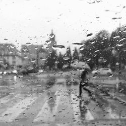 View of water drops on glass