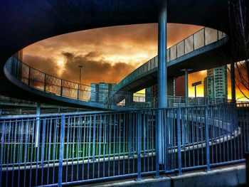 Low angle view of built structure against cloudy sky