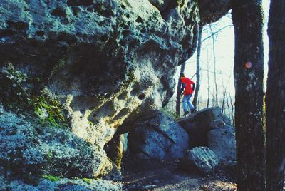 Man standing on rock