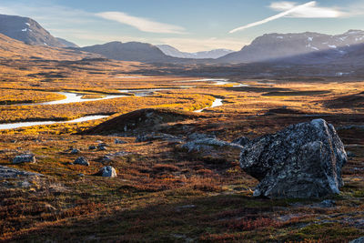 Aerial view of dramatic landscape