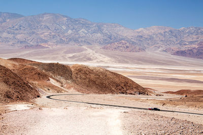 Winding road on a hot death valley day