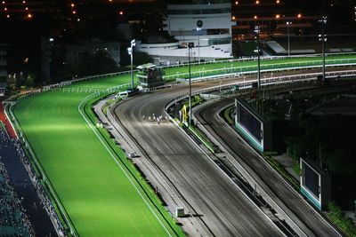 Blurred motion of train at night