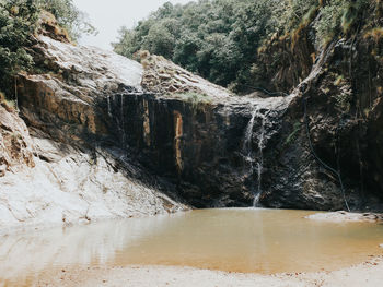 Scenic view of waterfall