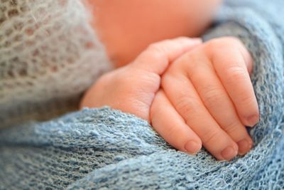 Close-up of the hands of a baby