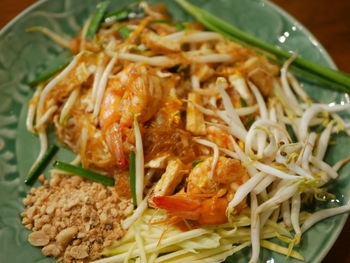 High angle view of meal served in plate