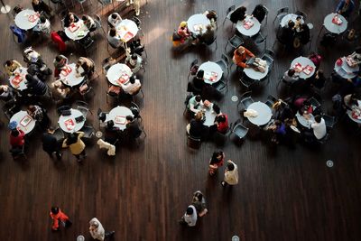 Group of people in shopping mall