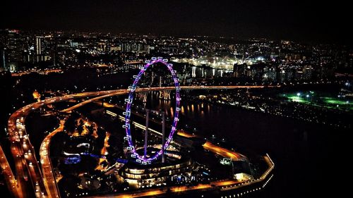 Light trails in city at night