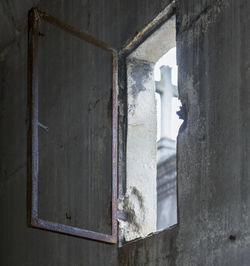 Close-up of window of old building