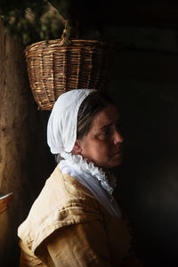 Portrait of woman wearing hat