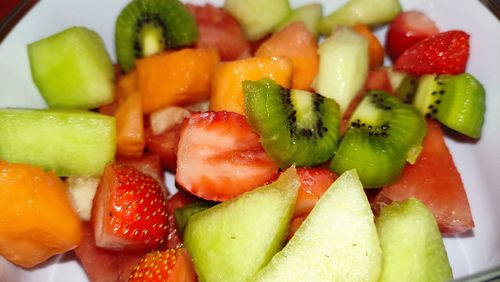 Full frame shot of chopped fruits