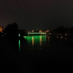 Reflection of illuminated lights in water