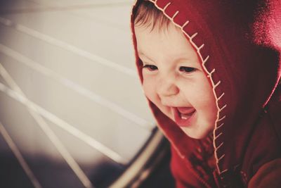 Close-up portrait of smiling boy