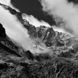 Scenic view of rocky mountains against sky