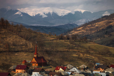 Scenic view of mountains against sky