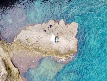 High angle view of beach