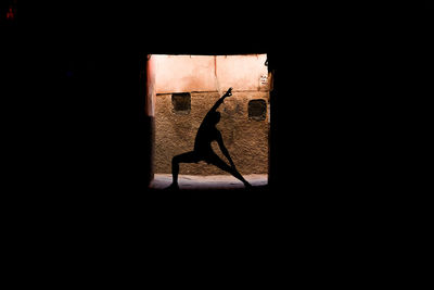 Silhouette of yoga pose 