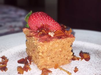 Close-up of cake on table