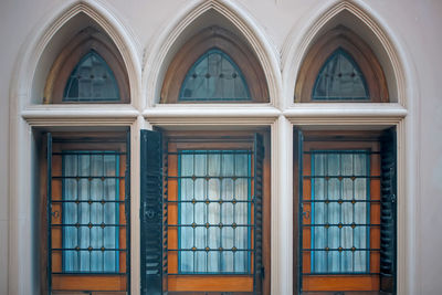 Closed window of old building