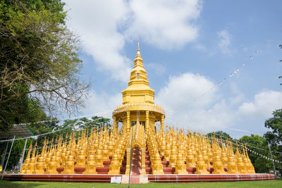 Low angle view of traditional building against sky