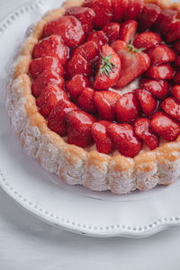 Close-up of strawberries in plate