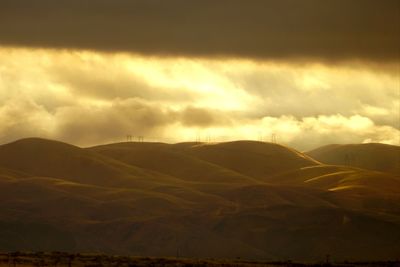 Scenic view of landscape against sky during sunset