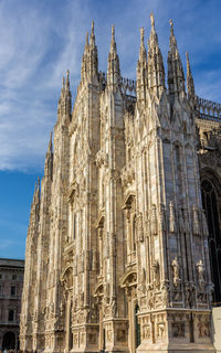 Low angle view of temple building against sky