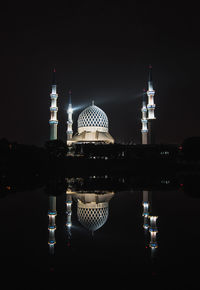 View of cathedral against sky at night