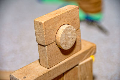 Close-up of wooden blocks