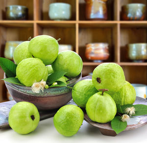 Close-up of apples in container