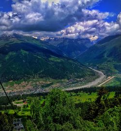Scenic view of mountains against sky