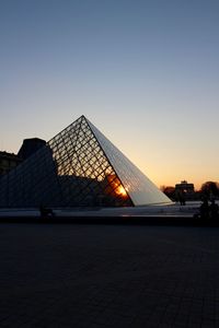 View of city against sky during sunset