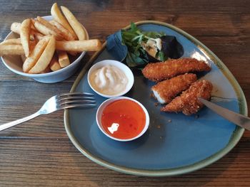 Food served on table