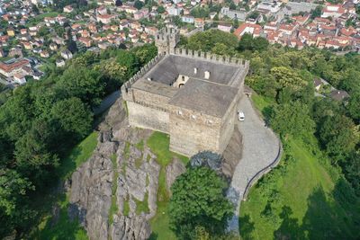 High angle view of old ruins