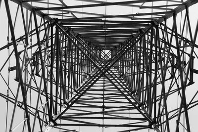 Low angle view of electricity pylon