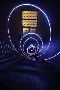 Digital composite image of illuminated tunnel