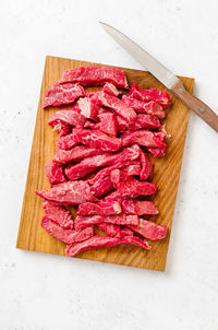 Close-up of food on cutting board