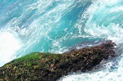 High angle view of sea waves