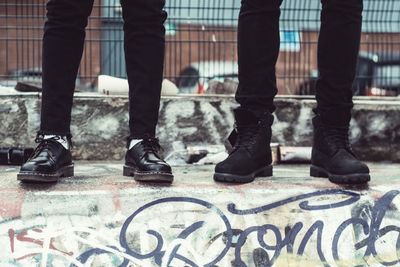 Low section of men standing outdoors