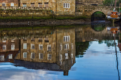 Reflection of buildings on lake