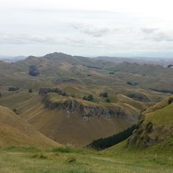 Scenic view of landscape against cloudy sky