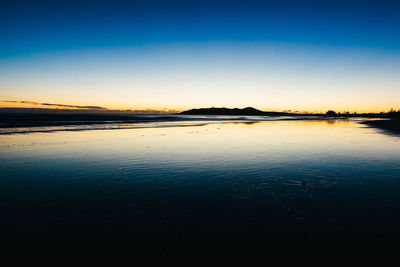 View of calm sea at sunset