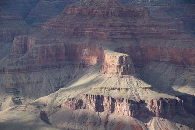 Aerial view of rock formations in desert