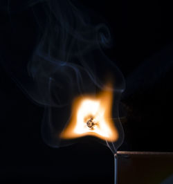 Close-up of smoke against black background