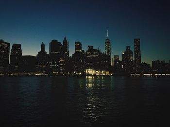 Illuminated city at night