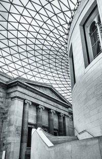 Low angle view of skylight in building