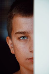 Close-up portrait of woman looking away