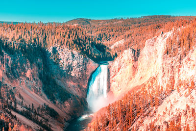Yellowstone falls in yellowstone national park, wyoming, usa