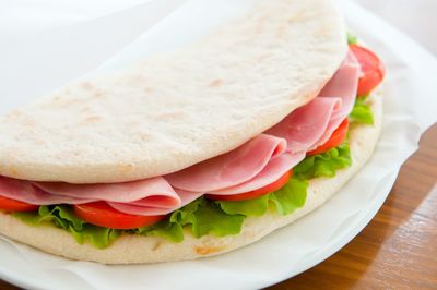 Close-up of food in plate on table