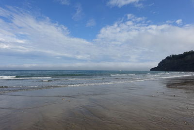 Scenic view of beach against sky